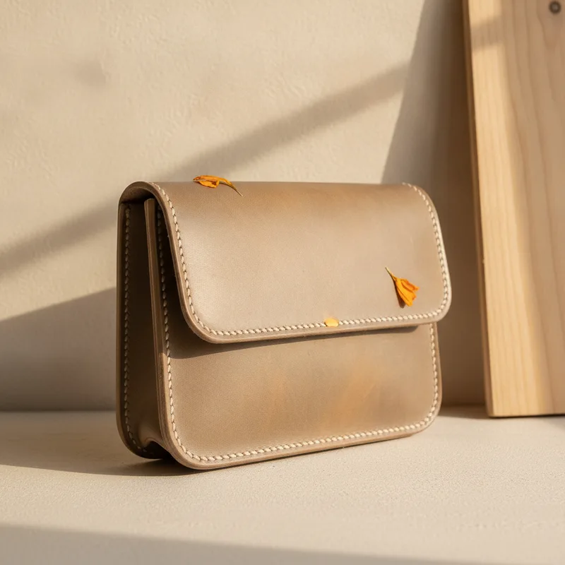A hand-stitched leather satchel